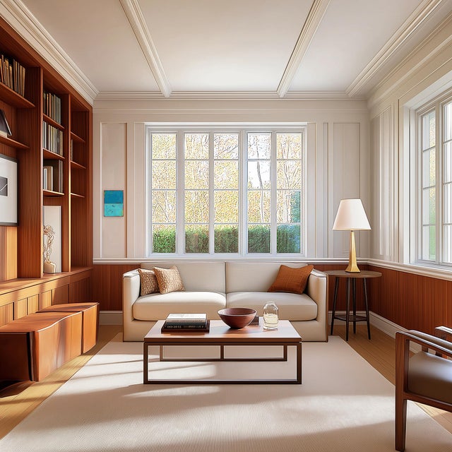 Wood The Window 342 - Modern Resin Minimalist Blue Two Tone Color Field Abstract Original Artwork by Ricky Hunt For Sale - Image 7 of 9