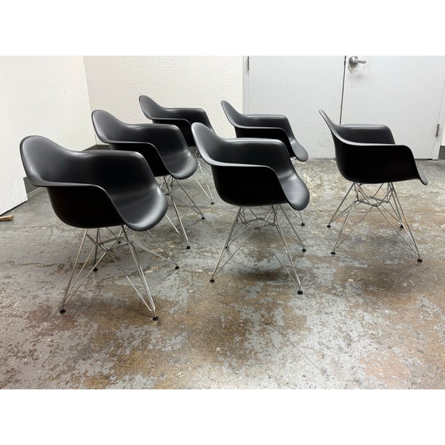 Vitra Charles & Ray Eames for Vitra Eames Plastic Dar Armchair, Set of Six For Sale - Image 4 of 12
