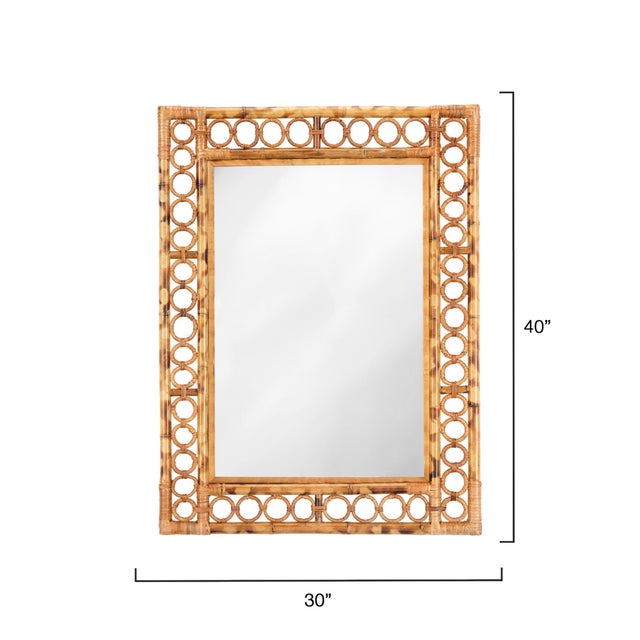 Contemporary Jamie Young Marche Mirror in Natural Bamboo For Sale - Image 3 of 6