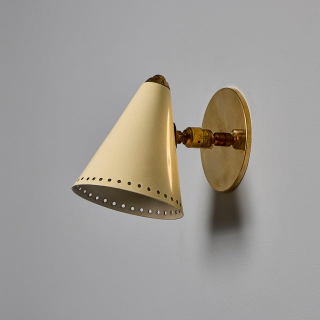 1950s Stilnovo White Perforated Metal Sconce For Sale - Image 9 of 18