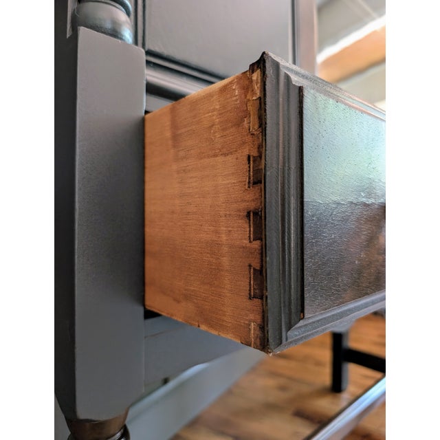 Vintage 1930's Jacobean Walnut Hutch/China Cabinet For Sale In New York - Image 6 of 15