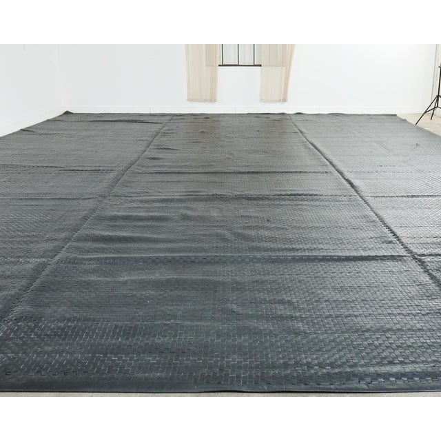 Modern Palace Size Modern Woven Leather Strap Area Rug Carpet For Sale - Image 3 of 12