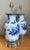 Vintage Glazed Ceramic Blue and White Lamps - A Pair For Sale - Image 4 of 12