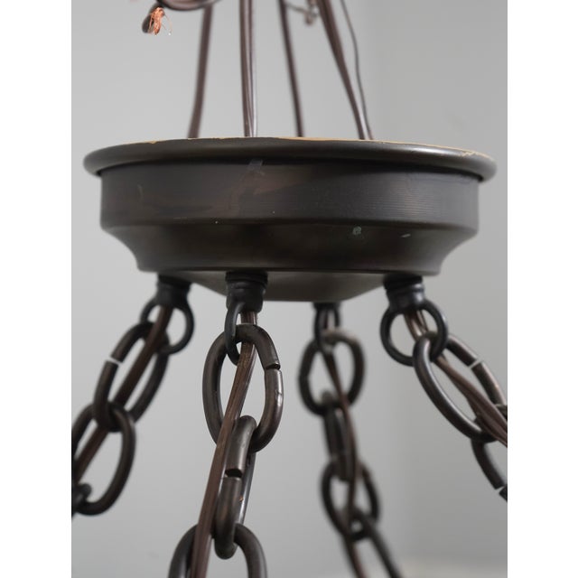 1990s 1990s Mica Lamp Co. Arts & Crafts Mission Lantern Chandelier For Sale - Image 5 of 8
