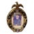Vintage Picture W British Gentleman W Ceramic Frame & Eagle Motif & Stars For Sale
