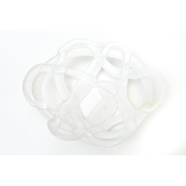 White Vintage Twisted Glass Bowl by Kosta Boda 70's For Sale - Image 8 of 10