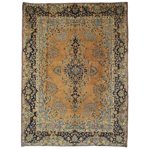 Vintage Persian Mashhad Rug- 09'09 X 13'01