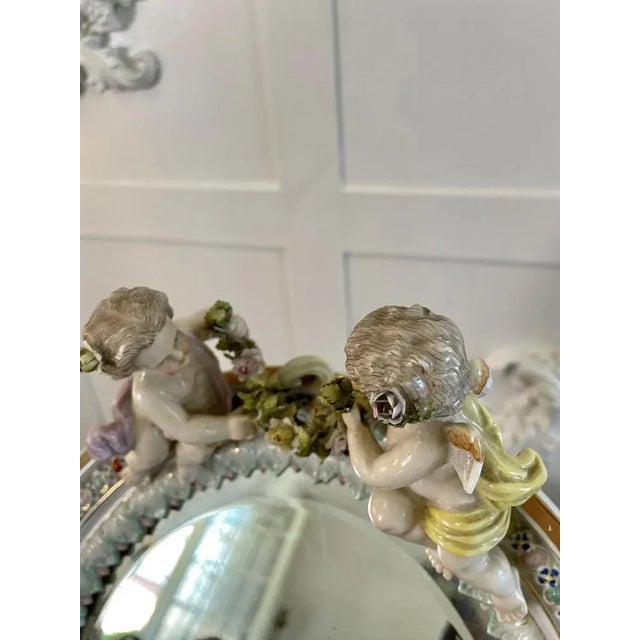 Large Antique Continental Porcelain Easel Mirror For Sale - Image 11 of 13