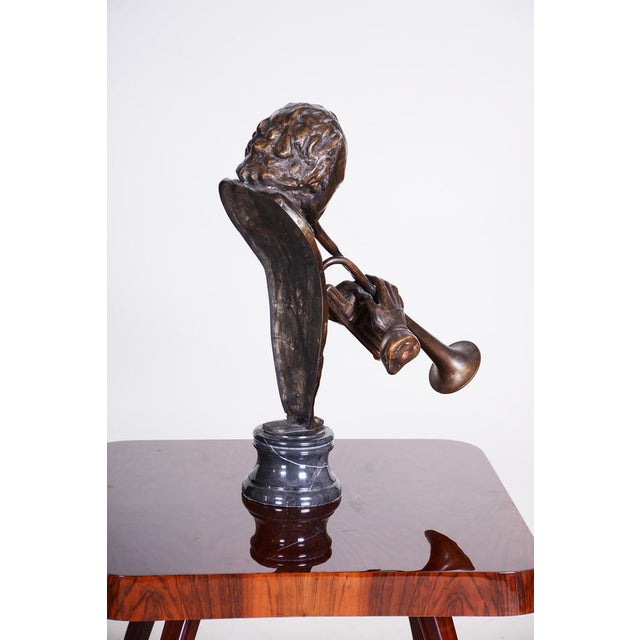 Art Deco Miles Davis Sculpture in Bronze and Marble, Czech, 1930s For Sale - Image 15 of 18
