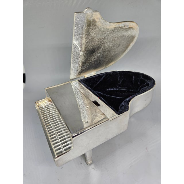 Mid-Century Modern Vintage Godinger Silver 1992 Wind Up Jewelry Piano Music Box For Sale - Image 3 of 5