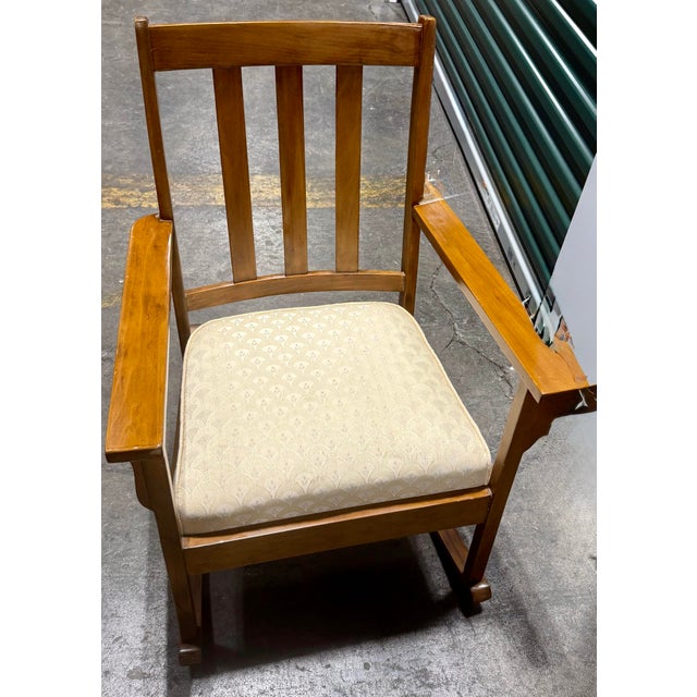 Late 19th Century Arts & Crafts Rocking Chair and Spindle-Back Armchair For Sale - Image 9 of 12