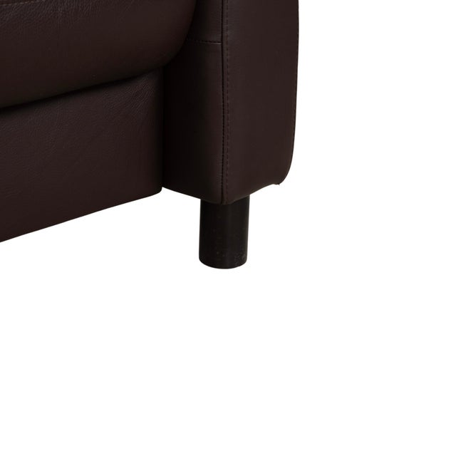 Wave Leather Two-Seater Brown Espresso Manual Function Sofa from Stressless For Sale - Image 10 of 17