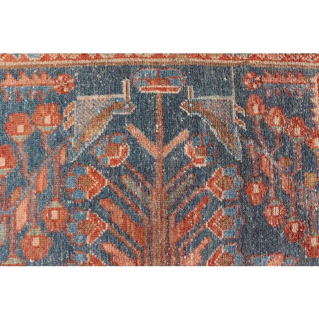 Tan Antique Malayer Long Area Rug in Blue, Rust, Green by Keivan Woven Arts For Sale - Image 8 of 12