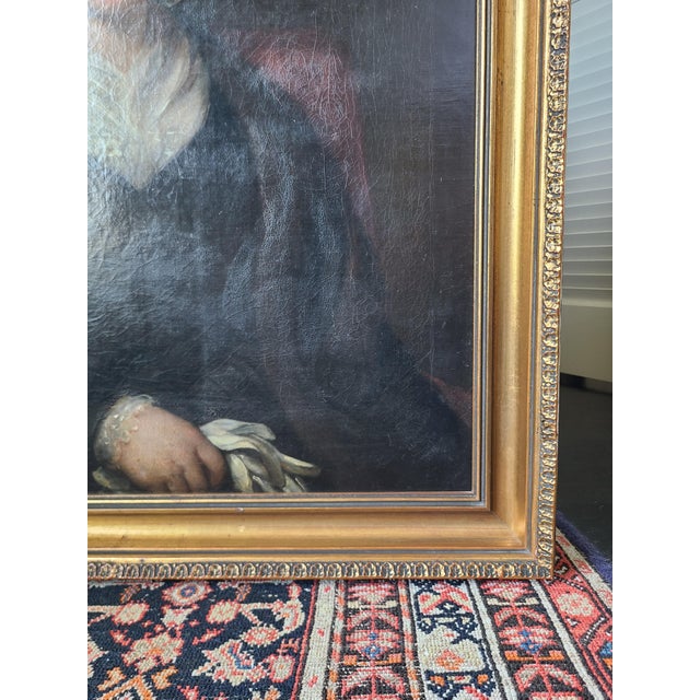Antique 19th Century Victorian Oil Painting Portrait of a Lady For Sale - Image 9 of 18
