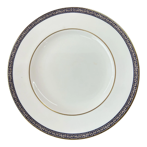 Wedgwood Bone China Salad Plate Pattern Palatia, Blue Gold Greek Key Border, Made in England
