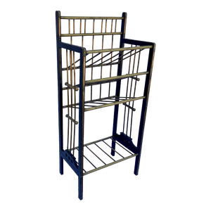 Art Deco Ebonized Wood and Brass Ada Zine Stand by Ernst Rockhausen&Sohne