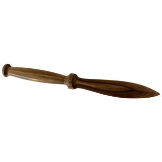 Hand-Carved Wooden Letter Opener For Sale