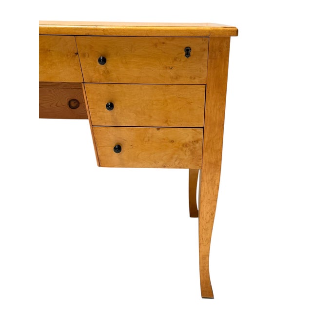 Art Deco Swedish Desk in Birdseye Maple, 1940s For Sale - Image 10 of 14