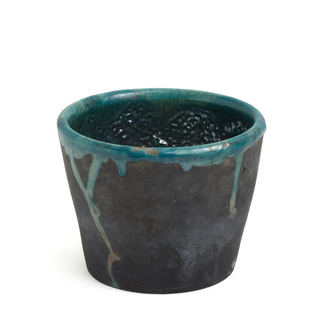 Metal Black Green Metal Coating Artide Vase Mangkuk Ceramic Bowl by Laab Milano For Sale - Image 7 of 8