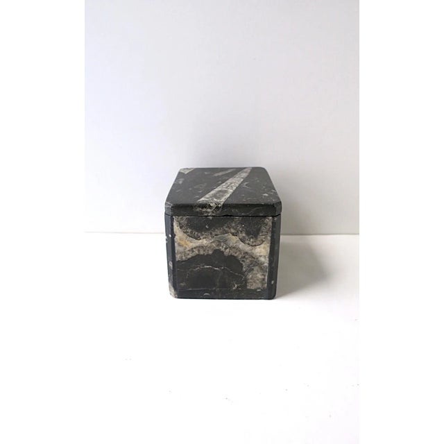 Black Marble Stone Jewelry Box, England For Sale - Image 8 of 11