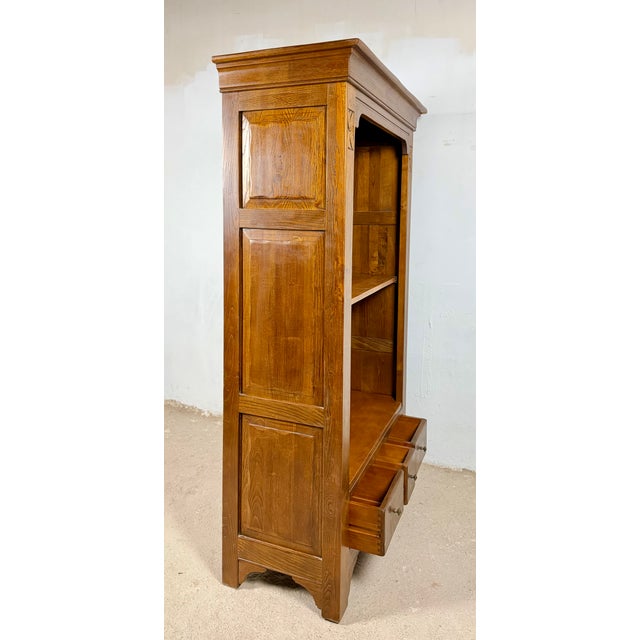 Rustic Spanish Oak Bookcase with Drawers, 1950s For Sale - Image 3 of 16