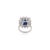 Metal Luxury 7.11 Ct Sapphire Estate Ring With 13 Round 4.06 Ct Diamonds in 18k Gold Size 6 For Sale - Image 7 of 14