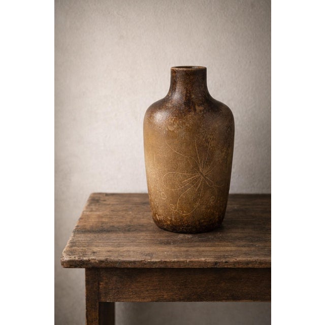 Late 20th Century Large Studio Art Pottery Vase – Textured Earth-Tone Vessel With Organic Form For Sale - Image 9 of 9
