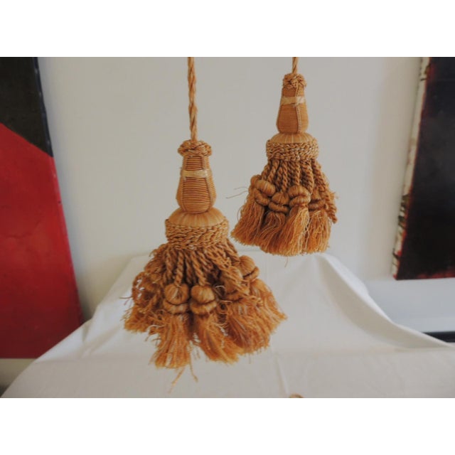 Peach Color Rope Tassels - Set of 2 For Sale - Image 4 of 5