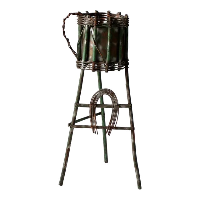 Antique Folk Art Twig Plant Stand For Sale