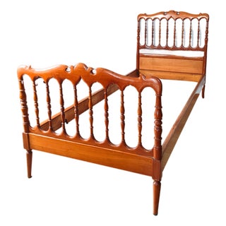 Vintage Cherry Bed by Gaetano Descalzi, 1950s For Sale