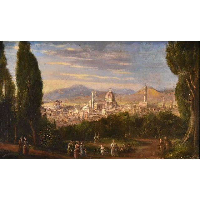 Tuscan School Artist, Landscape View of Florence, 1790, Oil on Canvas, Framed For Sale - Image 9 of 12