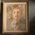 1950’s Original Hand Done Needlepoint Picture Female Portrait With Flowers Original Frame Ny Label For Sale In Philadelphia - Image 6 of 6