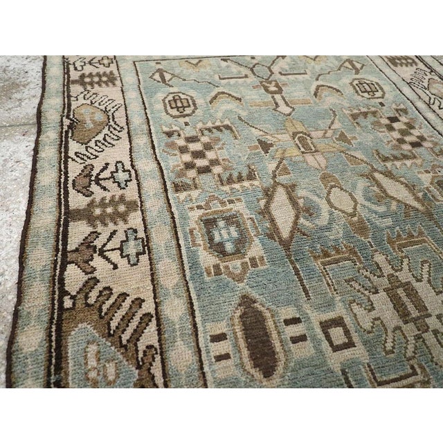 Rustic Galerie Shabab Collection Mid-20th Century Persian Malayer Throw Rug For Sale - Image 3 of 8