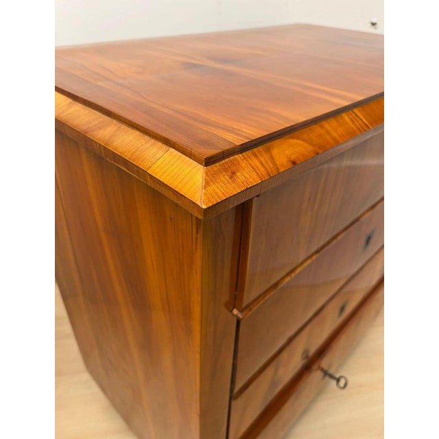 Biedermeier Ebonized Chest of Drawers in Cherry Veneer, South Germany, 1830 For Sale - Image 9 of 18