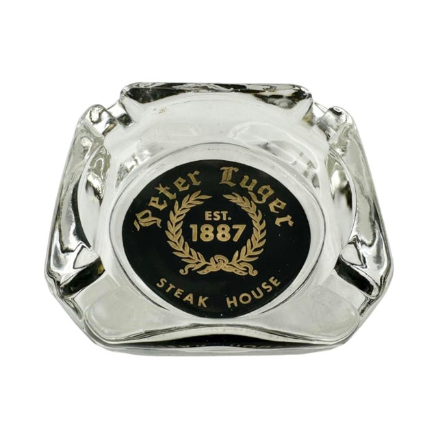 Mid 20th Century Vintage Peter Luger Nyc Steakhouse Restaurant Glass Ashtray For Sale - Image 5 of 9