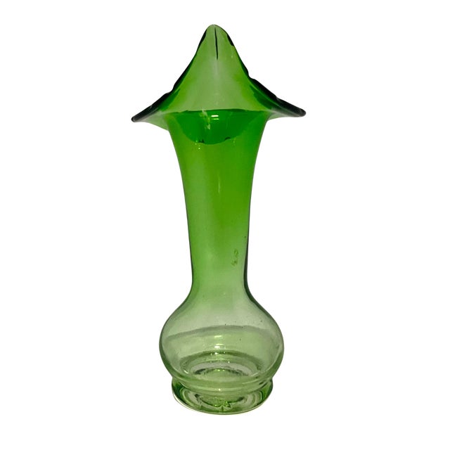 Green Jack in the Pulpit Vase - 8" Hand Blown Glass For Sale In Los Angeles - Image 6 of 9