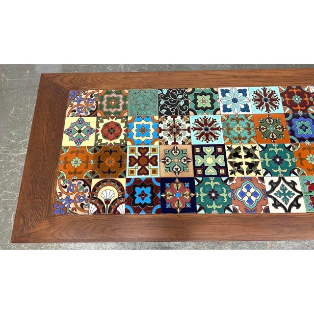 California Tile Style Harvest Table | Chairish