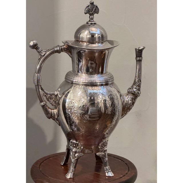 Late 19th Century Rogers Smith & Co. Meriden Engraved Quadruple Plate Coffee Pot For Sale - Image 11 of 12