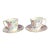 Vintage Crown Staffordshire Fine Bone China Floral Springtime Coffee Cups & Saucers Set- 4 Pieces For Sale