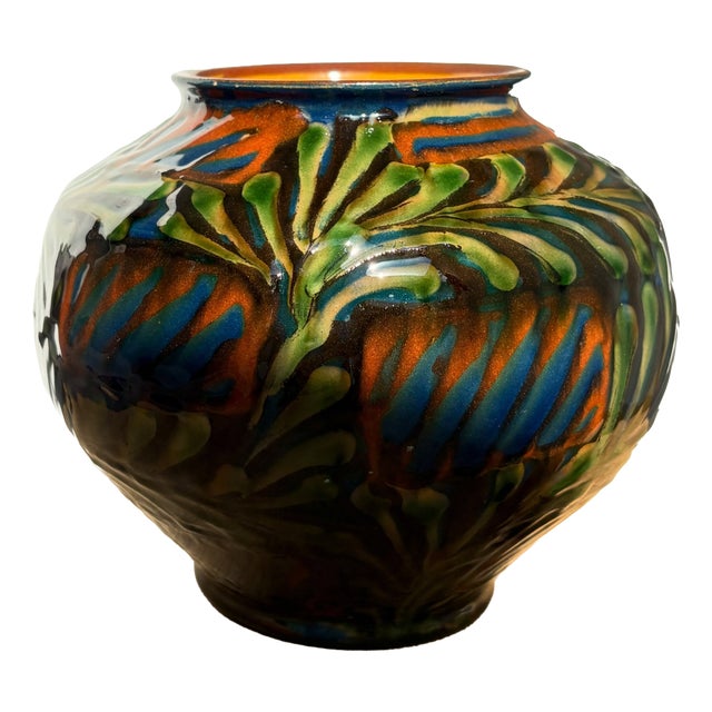 Glazed Earthenware Vase by H.A. Kähler, 1920 For Sale