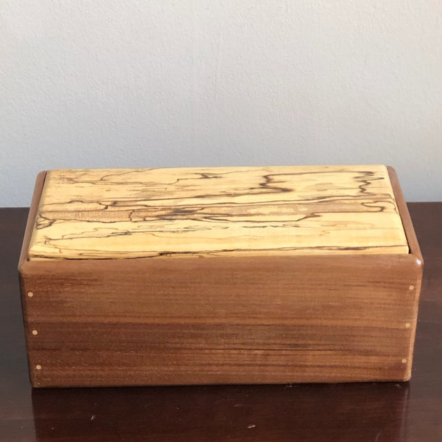 Artisan Crafted Mixed Wood Decorative Box For Sale In Baltimore - Image 6 of 12