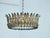 Metal Mid 20th Century Spanish Gilt Metal Crown Chandelier with Elongated Leaves, US Wired For Sale - Image 7 of 12