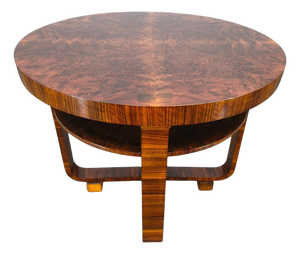 Art Deco Walnut Veneer Coffee Table, Czechoslovakia, 1930s