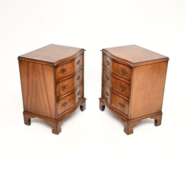 Antique Burr Walnut Bedside Chests, 1930, Set of 2 For Sale - Image 3 of 10