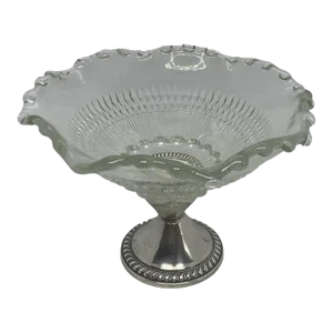 1950s Duchin Creations Sterling Silver and Cut Glass Compote Candy Dish