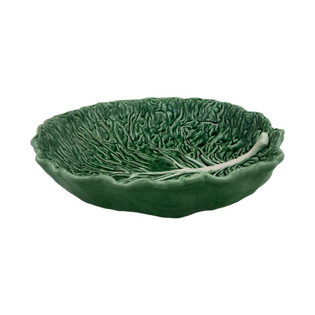 Traditional Bordallo Pinheiro Cabbage Salad Bowl 170 oz, Green For Sale - Image 3 of 3