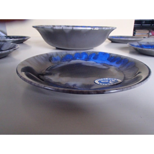 Ceramic Fruit Bowl & Plate Set, 1930s, Set of 7 For Sale - Image 12 of 15