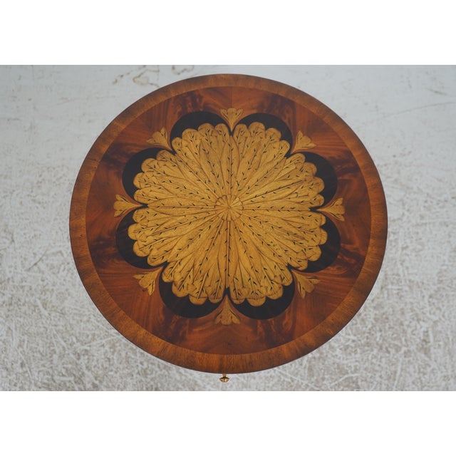 2010s Maitland Smith Inlaid Floral Occasional Lamp Table For Sale - Image 5 of 18