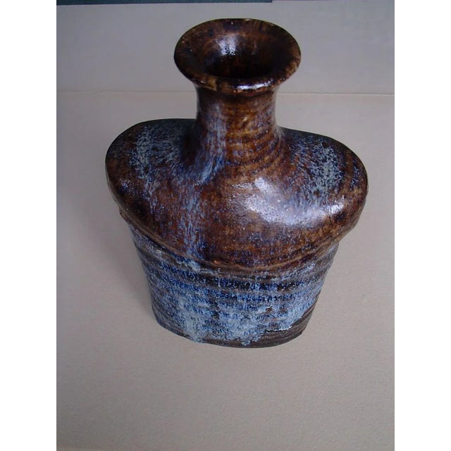Blue and Brown Ceramic Vase, 1973, in Very Good conditions. Designed 1970 to 1979