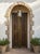 Wood Antique Indian Temple Doors Hand Carved Om Double Doors – Ornate Rustic Wood Entryway 82 For Sale - Image 7 of 7